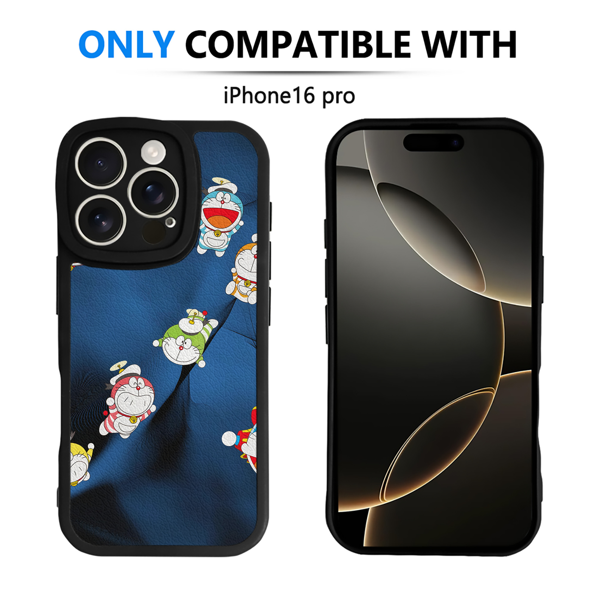 （画像用） ドラえもん Doraemon 【iPhone 16シリーズ対応】シリコンスマホケース（レザー調） 材質：シリコン